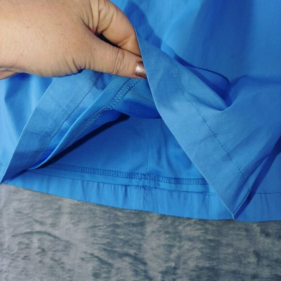 Shinestar Off-Shoulder Cropped Top With Flared Sleeves Size L Blue NWT - Picture 3 of 10